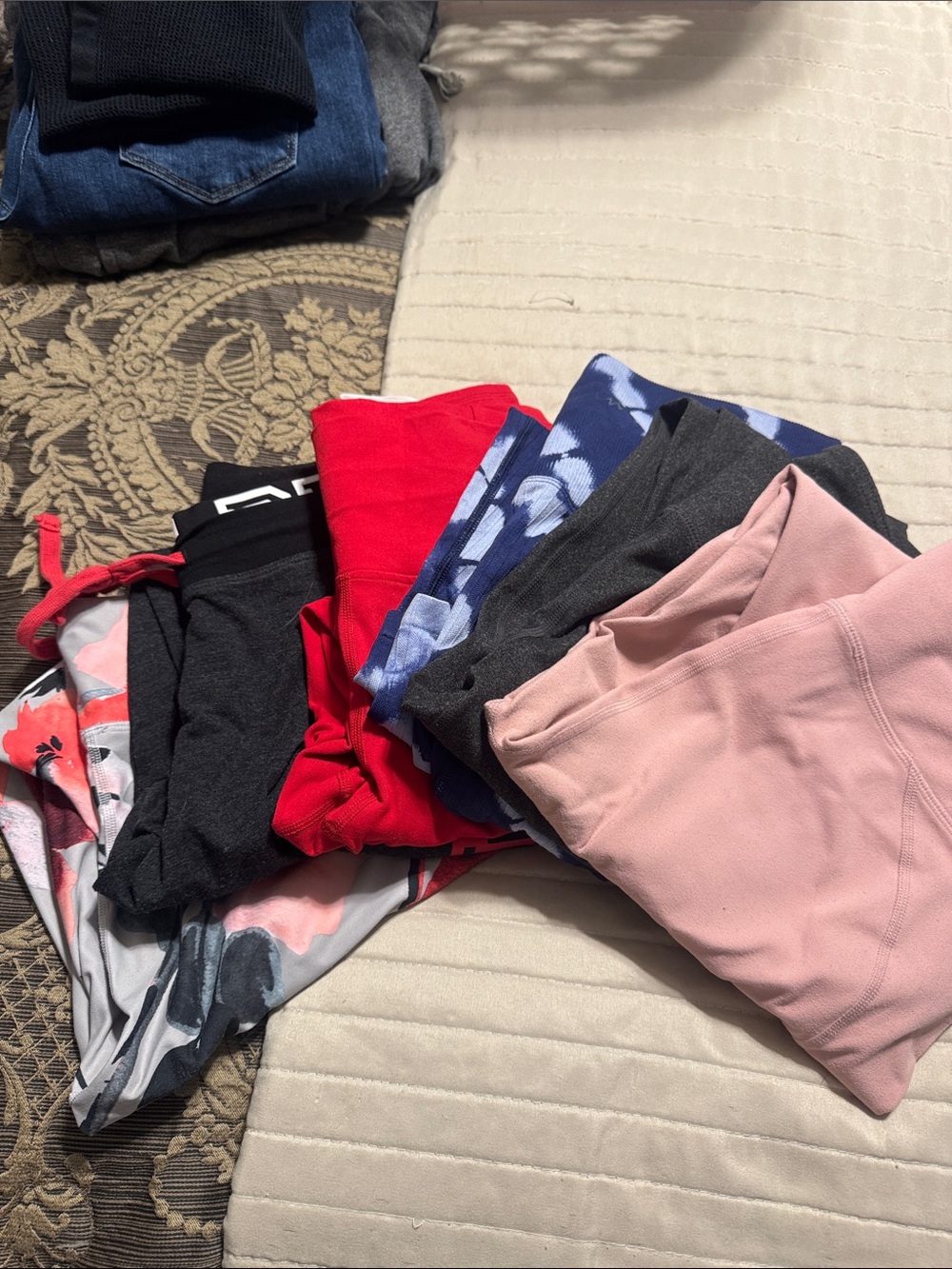 Mixed Activewear Leggings Bundle - Pink, Red, Blue, Gray, Floral